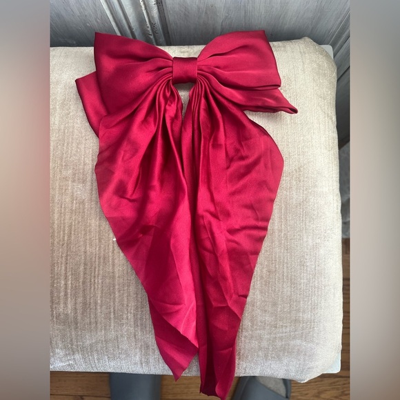 Elegant Red Satin large hair Bow barrette coquette fairycore sabrina carpenter - Picture 1 of 5